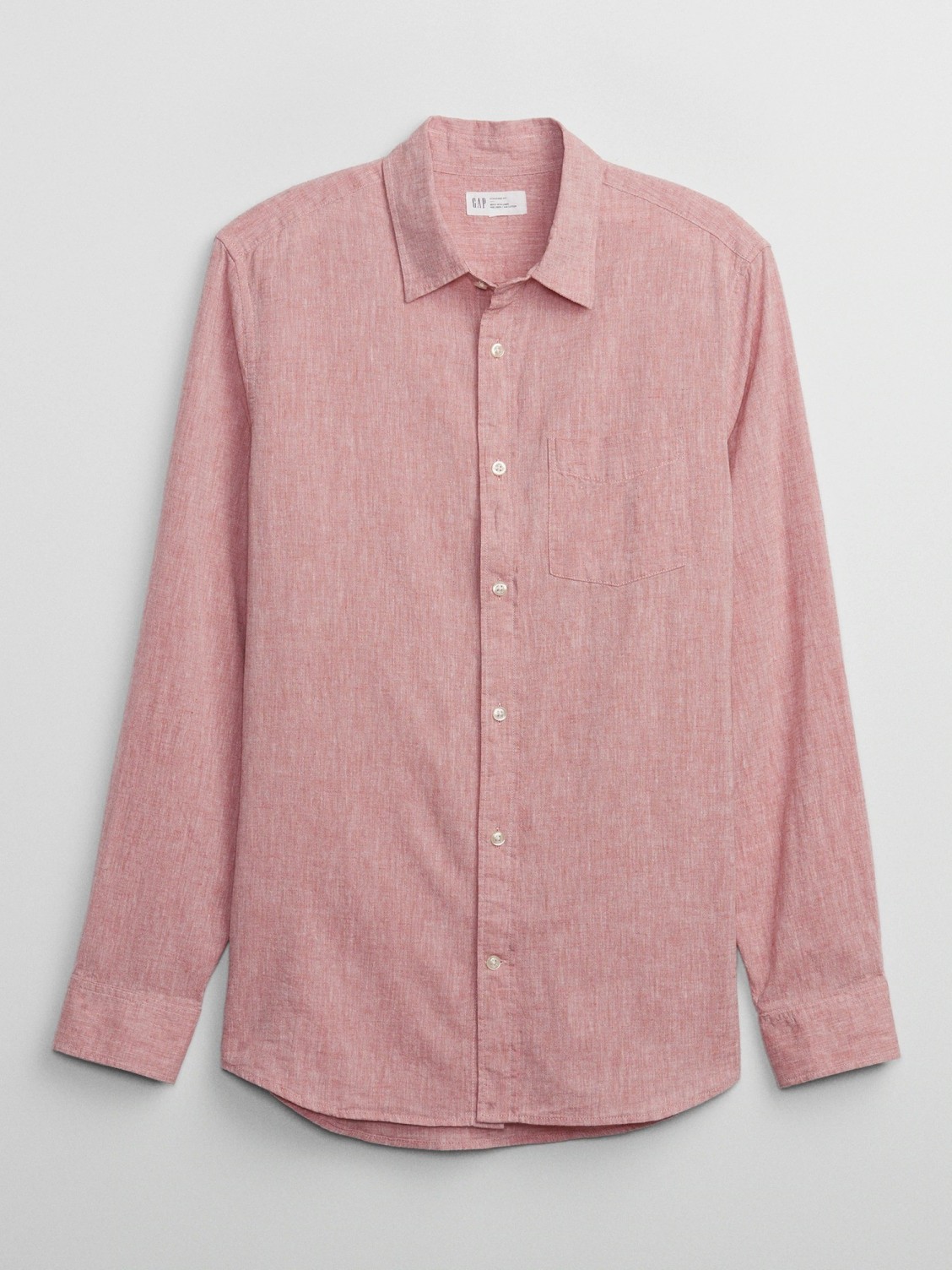 Pembe Standard Fit Keten Gömlek